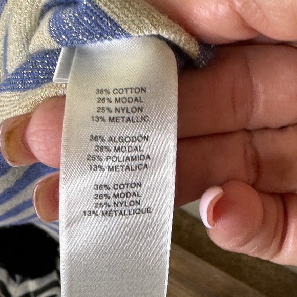 Chico’s top short sleeve strips women size Large - Picture 6 of 10